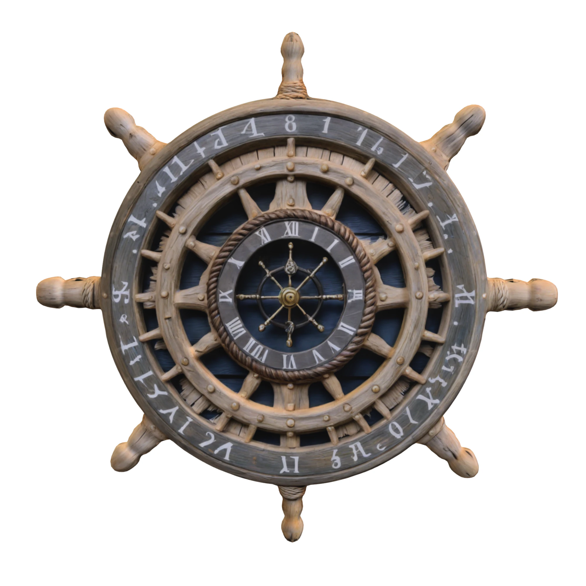 Nautical Ship Wheel 3D Model .c4d .max .obj .3ds .fbx .stl .blend 