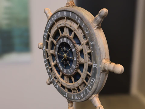 Nautical Ship Wheel 3D Model