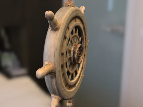 Nautical Ship Wheel 3D Model