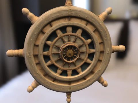Nautical Ship Wheel 3D Model