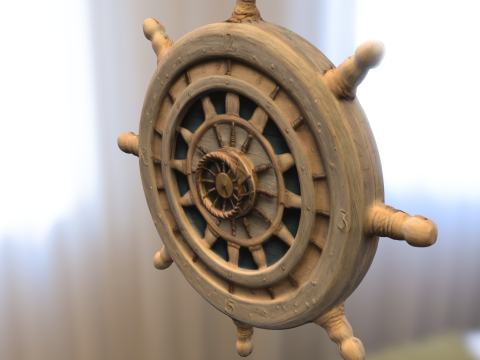Nautical Ship Wheel 3D Modell