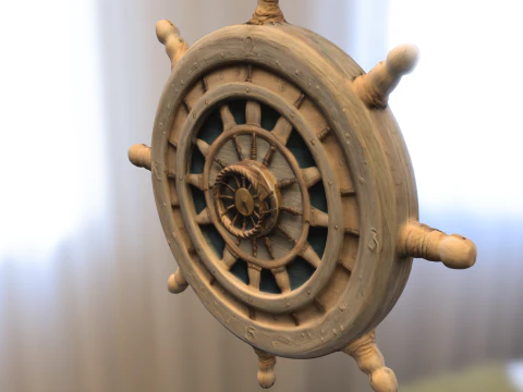 Nautical Ship Wheel 3D Model