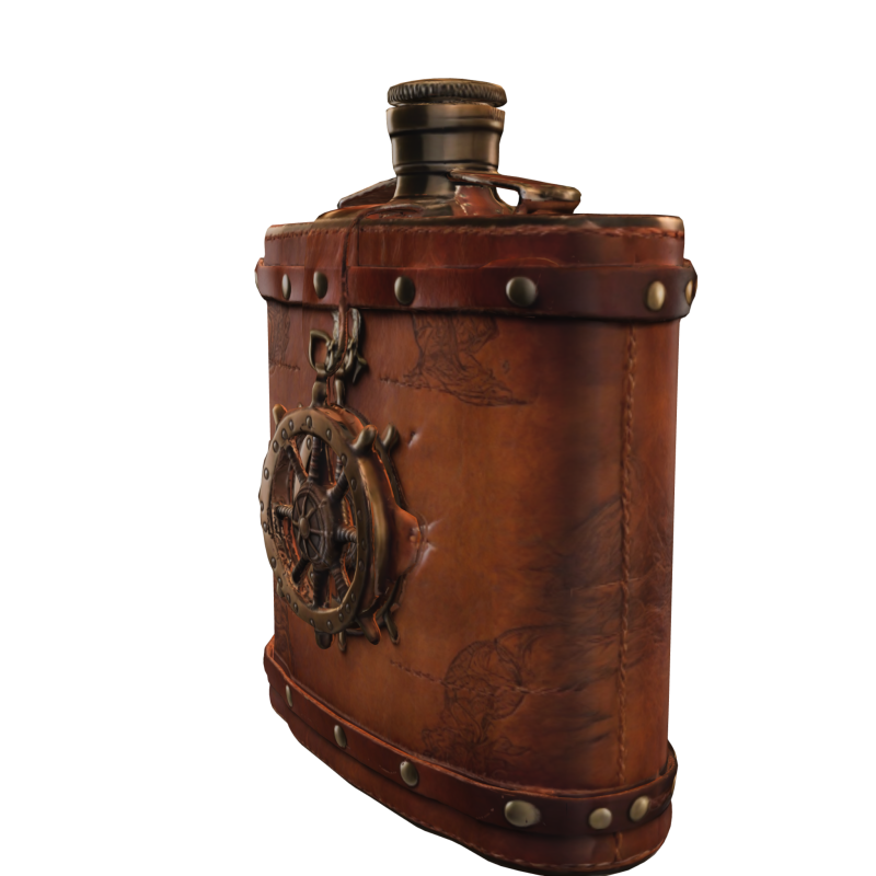 Vintage Nautical Flask 3D 模型 .c4d .max .obj .3ds .fbx .stl .blend 