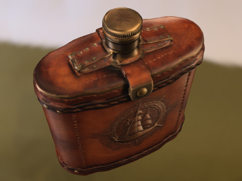 Vintage Nautical Flask 3D 模型