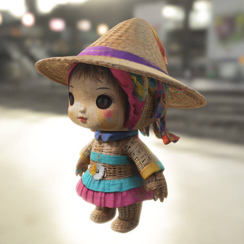Handmade Style Doll 3D Модель .c4d .max .obj .3ds .fbx .stl .blend 