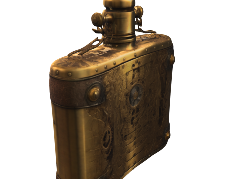 Steampunk Mechanical Flask 3D Модель