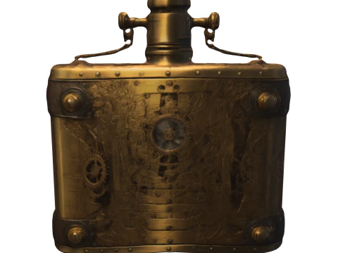 Steampunk Mechanical Flask 3D Model
