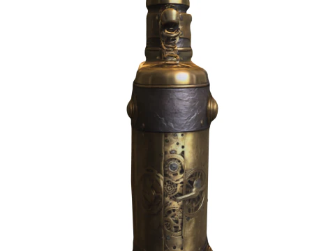 Steampunk Mechanical Flask 3D Model
