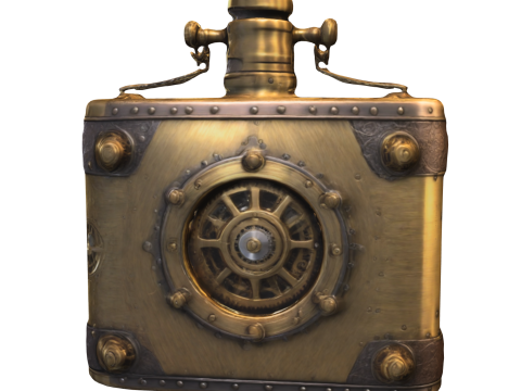 Steampunk Mechanical Flask 3D Модель