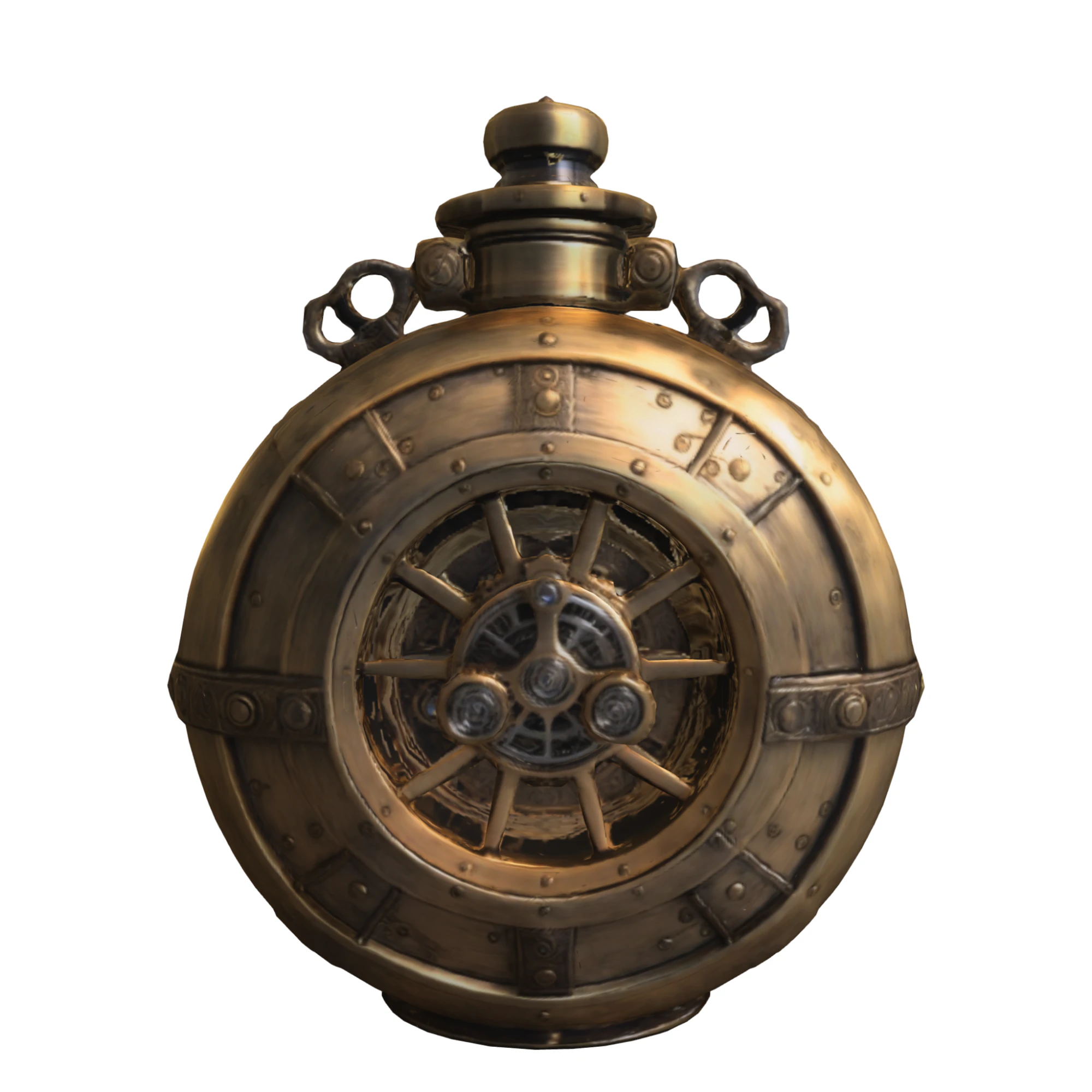 Steampunk Spherical Flask 3D Model .c4d .max .obj .3ds .fbx .stl .blend 