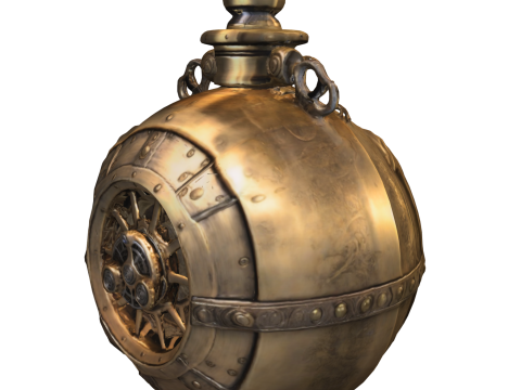 Steampunk Spherical Flask 3D Model