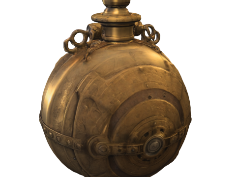 Steampunk Spherical Flask 3D Model