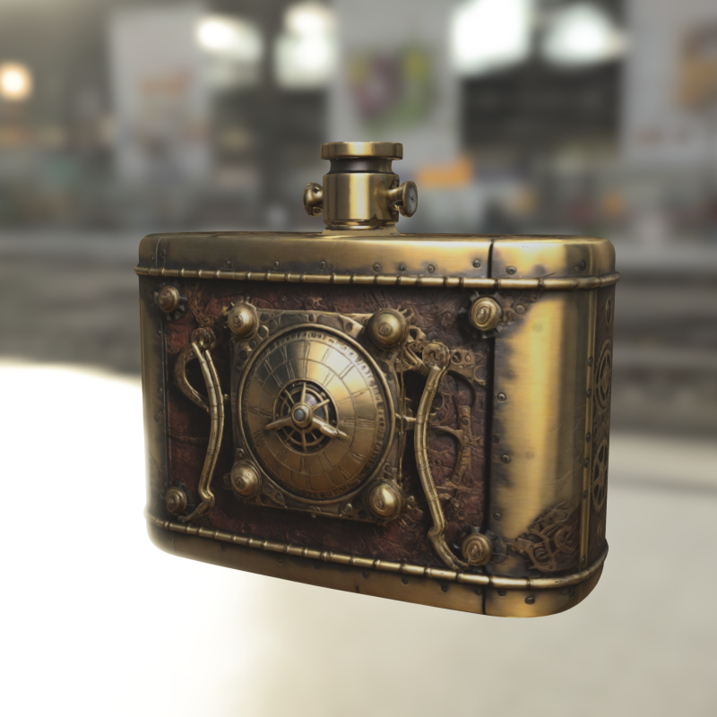 Steampunk Clockwork Flask Modelo 3D .c4d .max .obj .3ds .fbx .stl .blend 