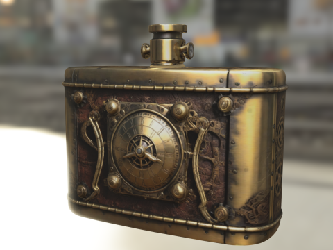 Steampunk Clockwork Flask Model 3D