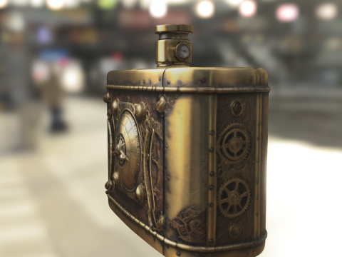 Steampunk Clockwork Flask Modelo 3D
