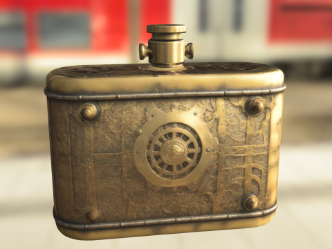 Steampunk Clockwork Flask Modelo 3D