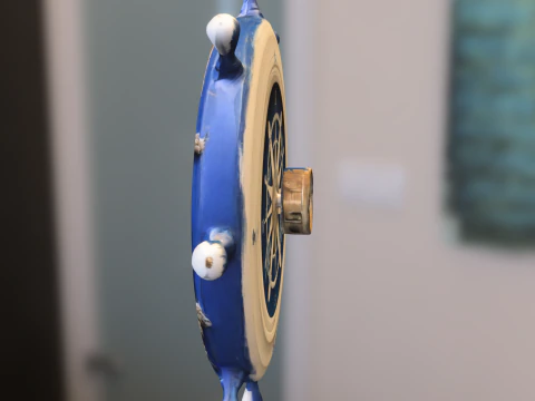 Nautical Ship Wheel blue 3D Model