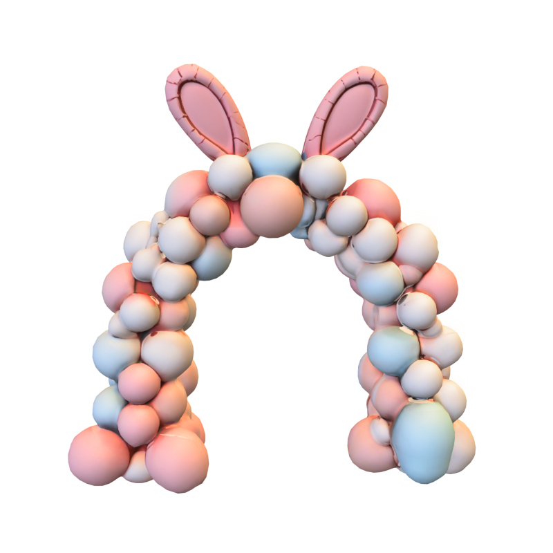 Bunny Balloon Arch 3D 模型 .c4d .max .obj .3ds .fbx .stl .blend 