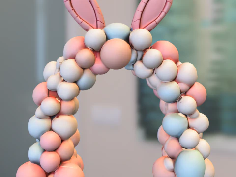 Bunny Balloon Arch 3D Model