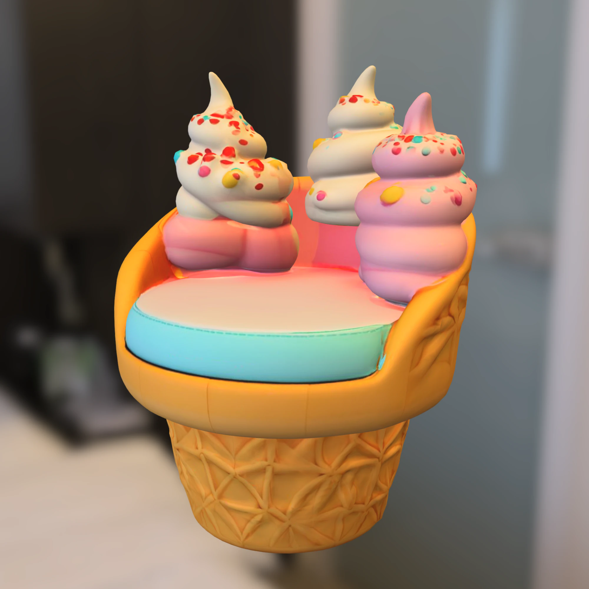 Ice Cream Chair 3D Model .c4d .max .obj .3ds .fbx .stl .blend 