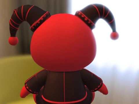Cute Jester Doll 3D Model