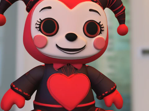 Cute Jester Doll 3D Model
