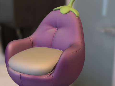 Eggplant Chair 3D 모델