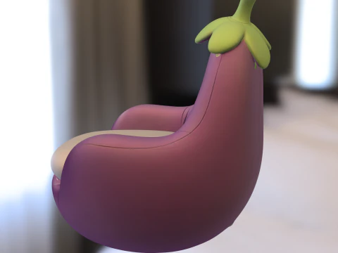 Eggplant Chair 3D Model