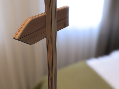 Halloween Wooden Signpost Model 3D