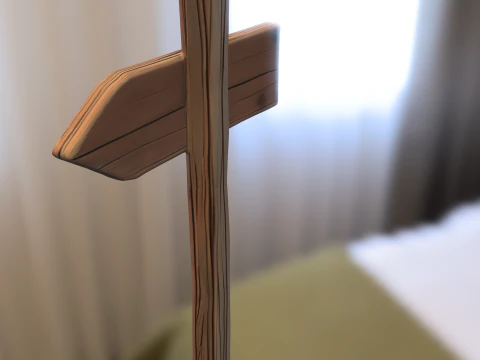 Halloween Wooden Signpost 3D Model