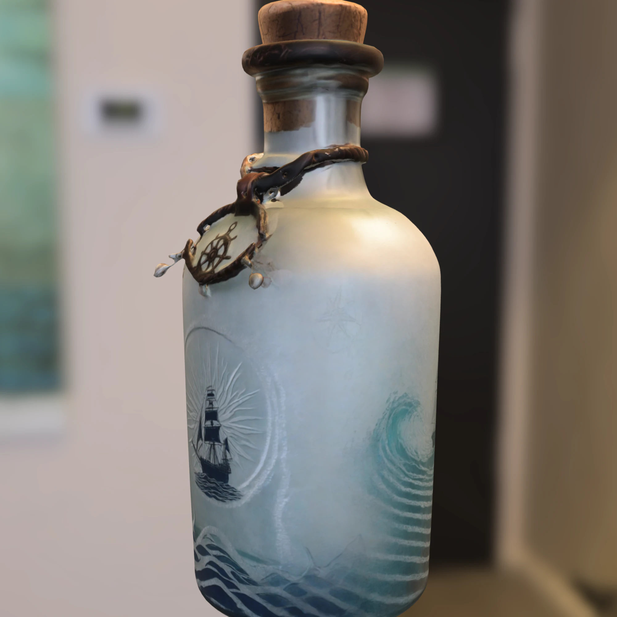 Vintage Nautical Bottle 3D Model .c4d .max .obj .3ds .fbx .stl .blend 