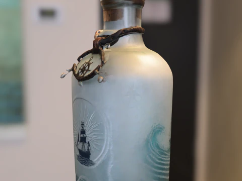 Vintage nautische fles 3D Model