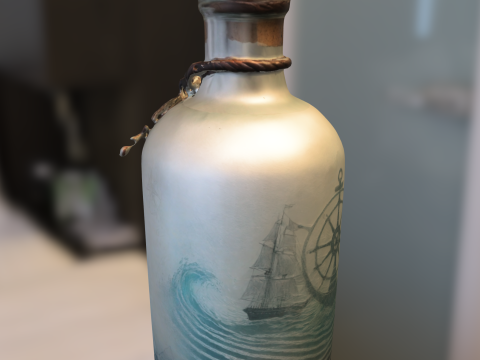 Vintage Nautical Bottle 3D 模型