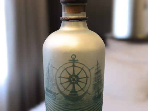 Vintage Nautical Bottle 3D 模型