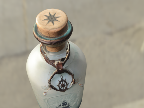 Vintage Nautical Bottle 3D 模型
