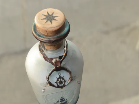 Vintage Nautical Bottle 3D Model