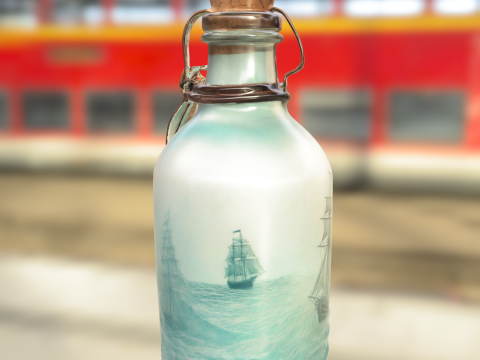 Nautical Steering Wheel Bottle 3D Model