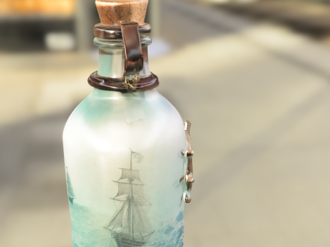 Nautical Steering Wheel Bottle 3D Model