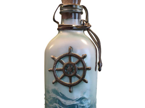 Nautical Steering Wheel Bottle 3D Model