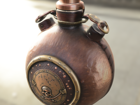 Pirate Skull Flask Modelo 3D