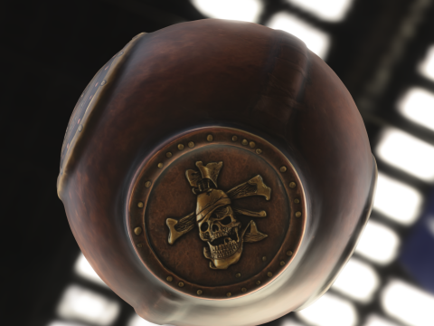 Pirate Skull Flask 3D Модель