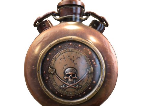 Pirate Skull Flask 3D Модель