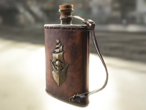 Pirate Ship Flask 3D Model