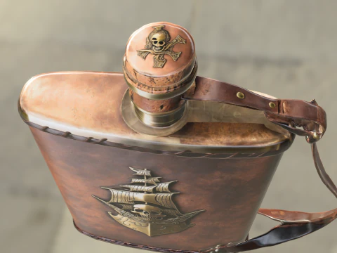Pirate Ship Flask 3D Model