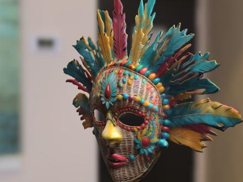 Tribal Feather Mask 3Dモデル