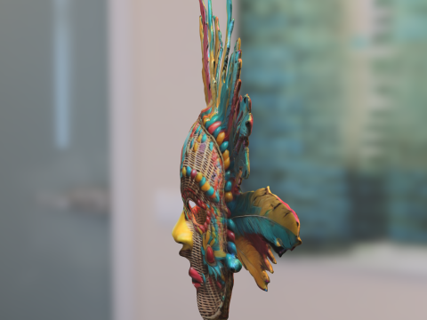 Tribal Feather Mask 3D Model