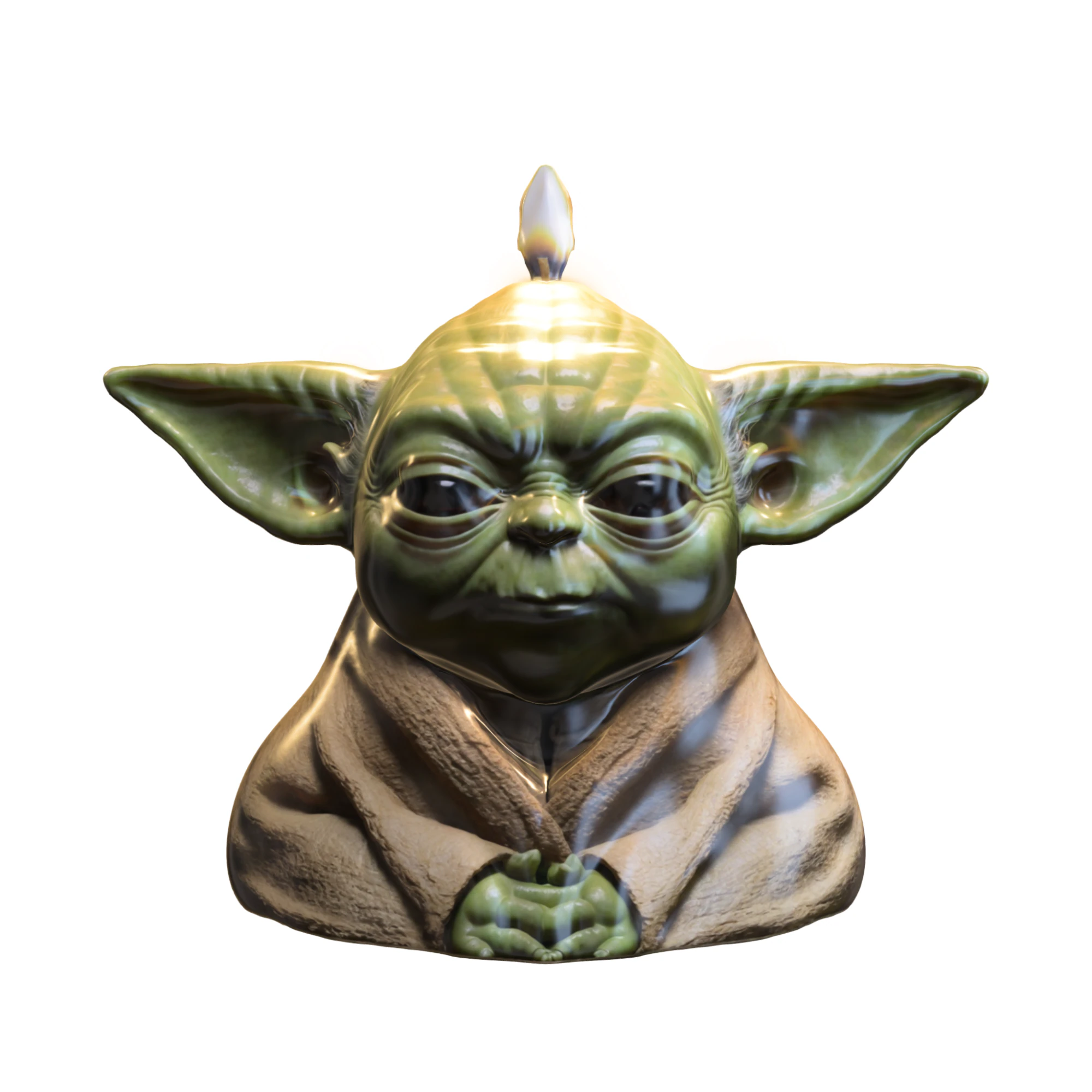Yoda shaped candle 3D Model .c4d .max .obj .3ds .fbx .stl .blend 