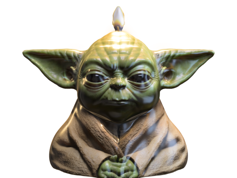 Yoda shaped candle Model 3D