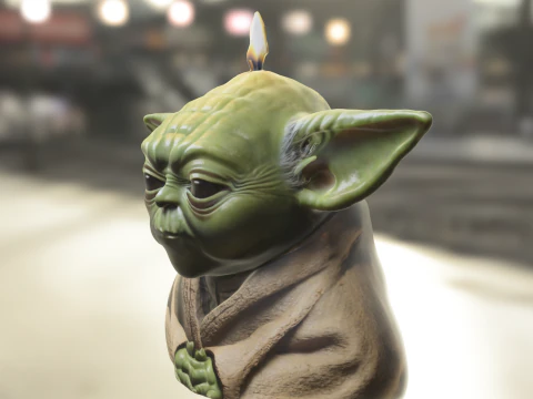 Yoda shaped candle 3D Model