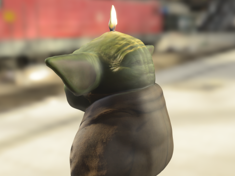 Yoda shaped candle 3D Model